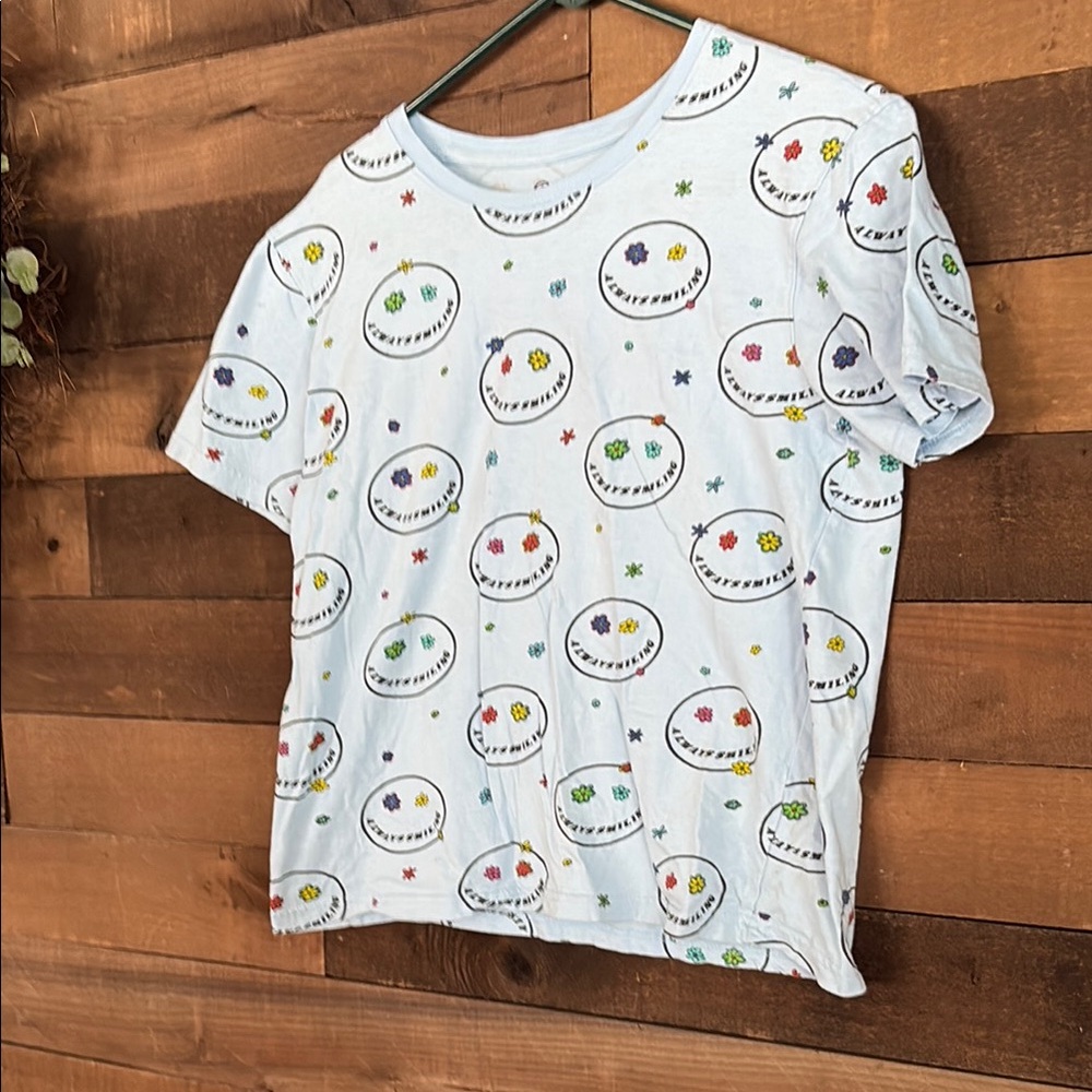 Brooklyn Cloth Blue Short Sleeve Tee with Cartoon Print